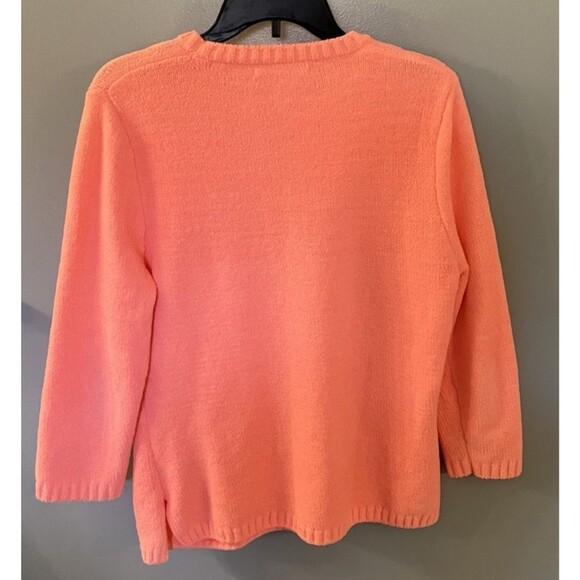LuLu B Orangy Pink Chenille Womens Soft Comfy Casual Sweater Size Medium - Picture 6 of 6